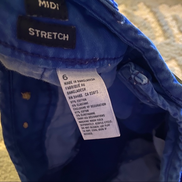 AMERICAN EAGLE midi stretch shorts solid blue - Picture 4 of 5